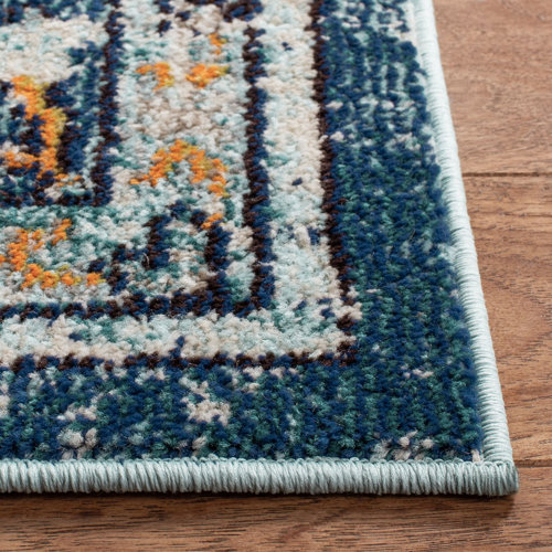 Langley Street Felty Performance Blue / Light Blue Rug & Reviews Wayfair